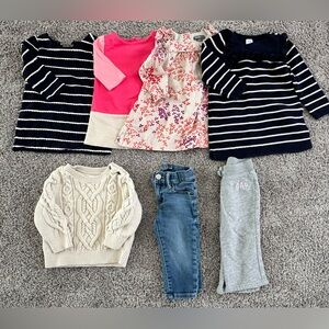 12-18months GAP Bundle - 4 Dresses, 1 sweater, 1 denim, 1 sweatpant